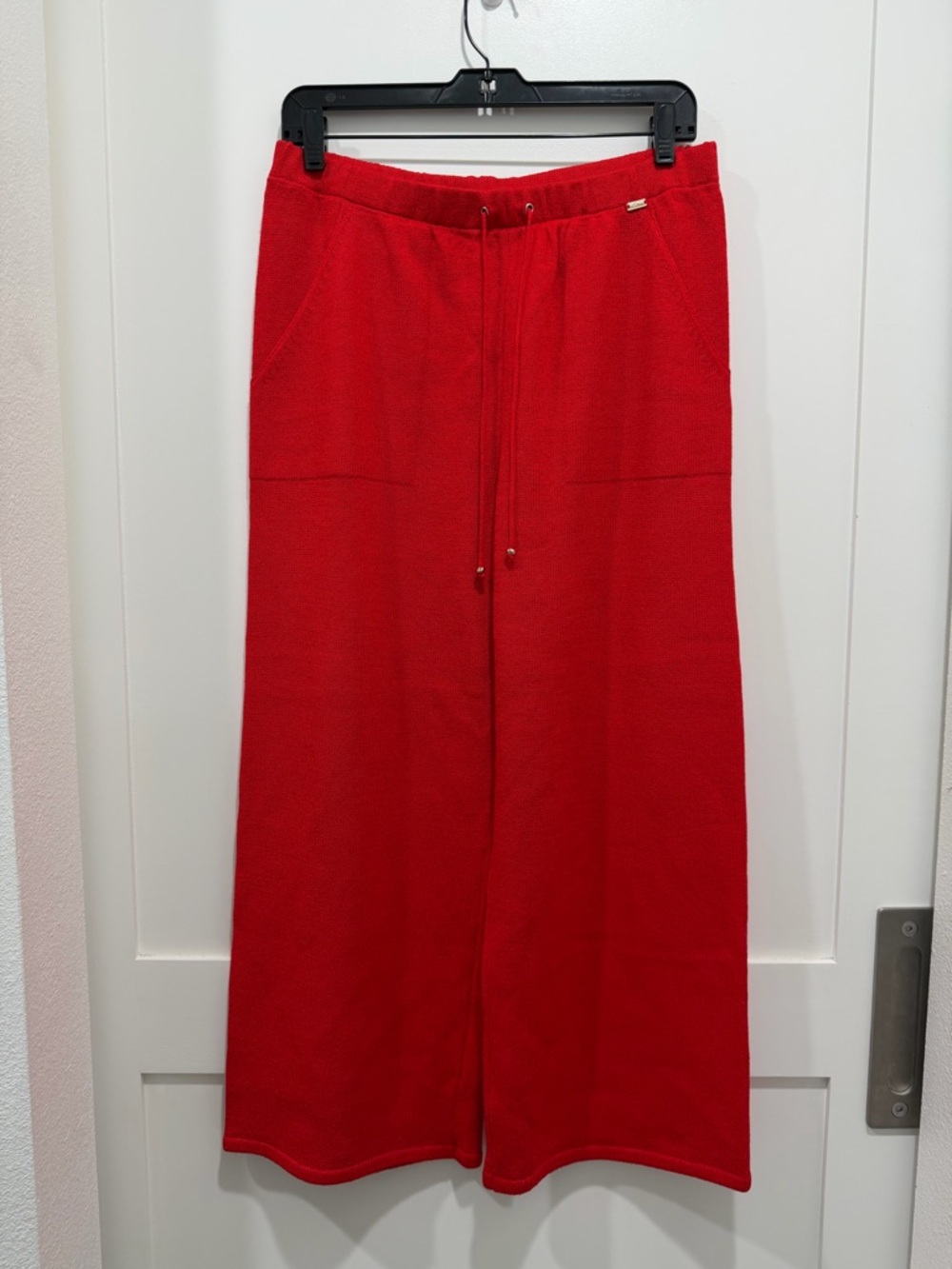 St John Yellow Label Santana Knit Pants M Red Wool Blend